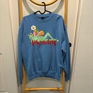 Pleasing Harry Styles Crewneck Sky Blue in Medium